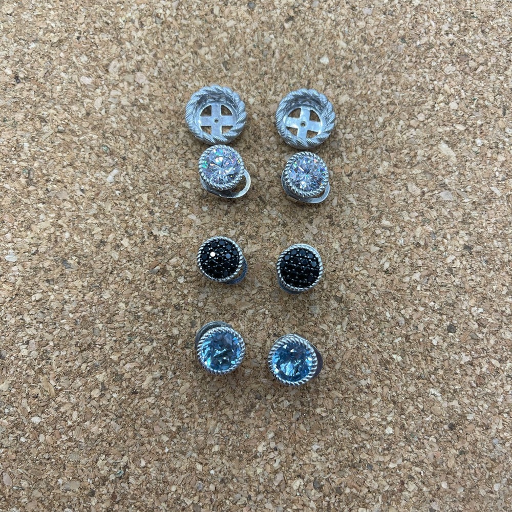 3 sets of Judith Ripka earrings
